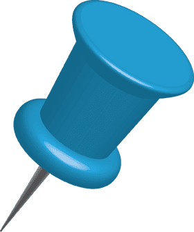 Bright Blue Thumbtack Pin for Organization PNG