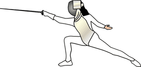 Dynamic Sport of Fencing Mastery PNG