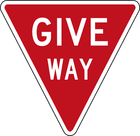 Give Way Road Sign Indicating Yielding Traffic PNG