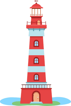 Vibrant Coastal Lighthouse of Safety PNG