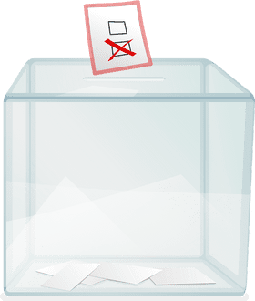 Transparent Vote Box for Ballot Collection PNG