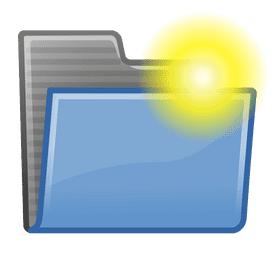 Shiny Blue Folder with Sunlight Accent PNG