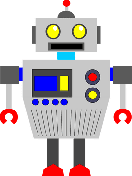 Friendly Industrial Robot with Bright Features PNG
