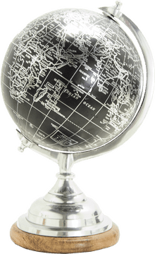 Elegant Black and Silver Globe Decoration PNG