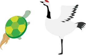 Building Crane and Turtle Friendship PNG