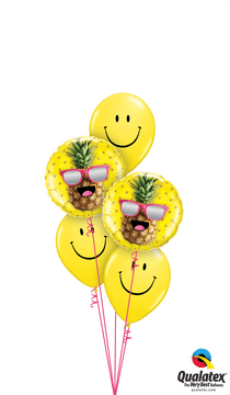 Pineapple Smiles Balloon Party Delight PNG