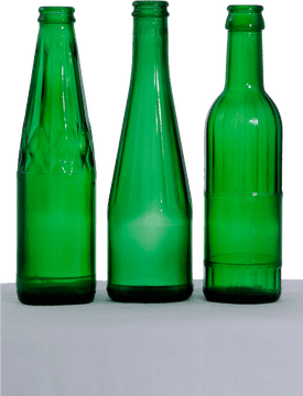 Elegant Green Glass Bottle Collection PNG