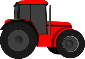 Classic Red Farm Tractor Design PNG