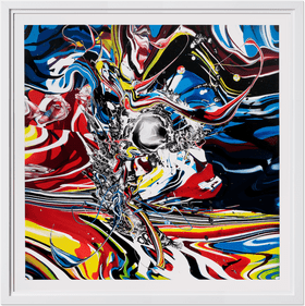 Vibrant Awareness Ribbon in Swirling Colors PNG