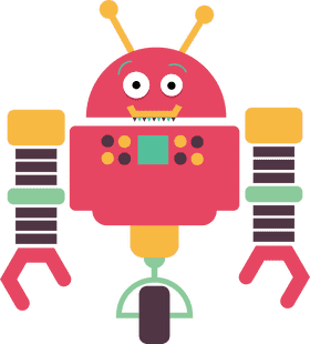 Colorful Industrial Robot with Playful Features PNG