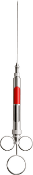 Stylish Red-Cylindered Syringe for Precision Applications PNG