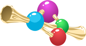 Colorful Molecule Model for Learning Science PNG