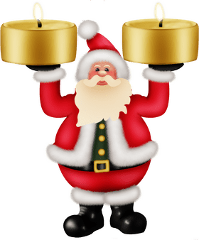 Santa's Festive Candle Holders PNG