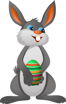Easter Bunny with Colorful Egg Delight PNG