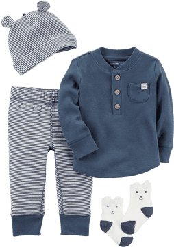 Cozy Baby Clothing Set with Cloth Essentials PNG