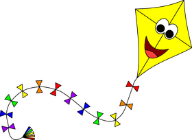 Joyful Kite with Colorful Tails PNG