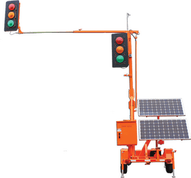 Solar Panel Traffic Control Signal System PNG
