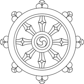 Buddha's Wheel of Dharma and Enlightenment PNG