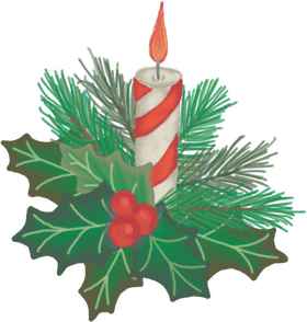 Festive Holiday Candle Arrangement PNG