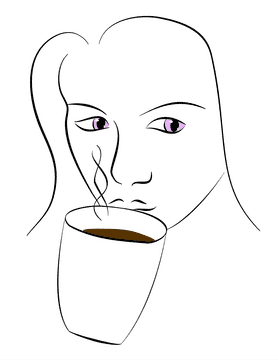 Coffee Beans and Contemplation PNG