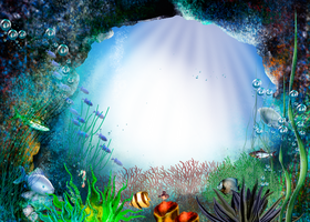Underwater Oasis of Colors and Life PNG