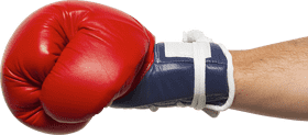 Vibrant Red and Blue Boxing Gloves PNG