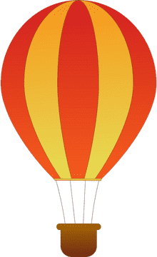 Vibrant Adventure in a Hot Air Balloon PNG