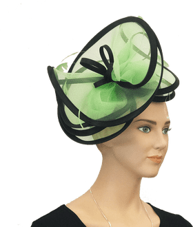 Elegant Green Hat with Chic Ribbon Details PNG