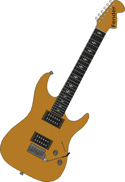 Classic Fender Guitar Design Illustration PNG