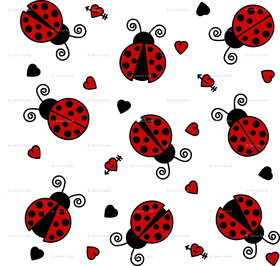 Charming Ladybug Patterns in a Colorful Dance PNG