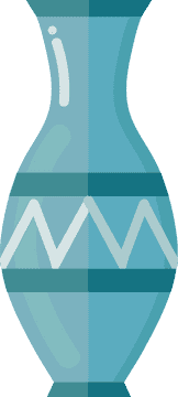 Elegant Blue Tribal Vase PNG