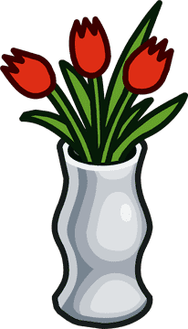 Elegant Vase of Blossoming Tulips PNG