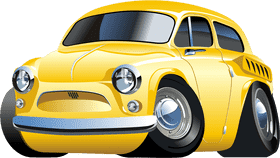 Vintage Yellow Car with Classic Style PNG