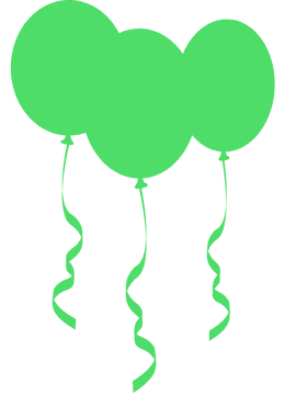 Joyful Green Balloon Celebration PNG