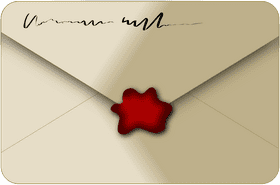 Elegant Envelope Mail with Wax Seal PNG