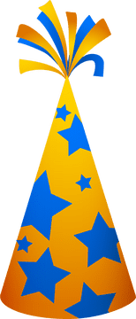 Festive Star-Patterned Party Hat PNG