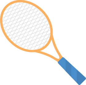 Essential Orange Tennis Racket Design PNG