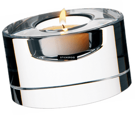 Elegant Glass Candle Holder with Glow PNG