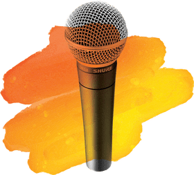 Dynamic Voice Microphone with Vibrant Sound PNG