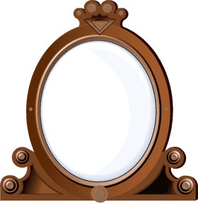 Elegant Vintage Mirror Frame Design PNG