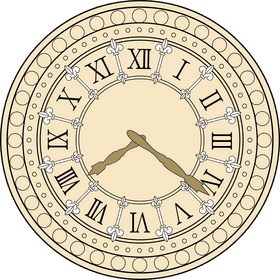 Elegant Antique Clock with Roman Numerals PNG
