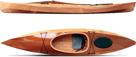 Elegant Wooden Kayak A Nature's Craftsmanship PNG