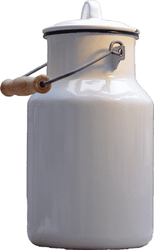 Vintage Milk Carton with Wooden Handle PNG