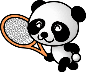 Tennis Panda The Charming Court Champion PNG