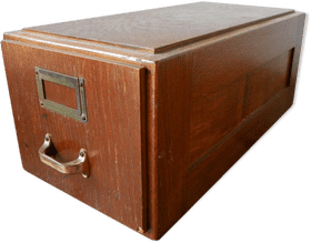 Vintage Wooden Storage Box with Brass Handle PNG