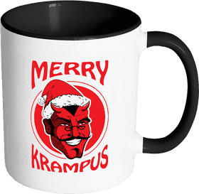 Merry Krampus Coffee Beans Mug Delight PNG