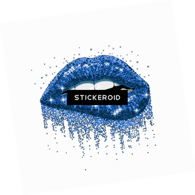 Sparkling Blue Lip Glamour PNG