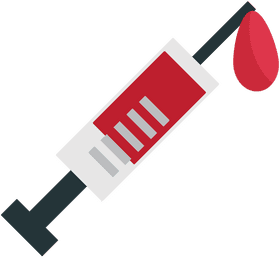 Creative Syringe with Blood Drop Design PNG