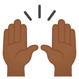 Hands Raised in Celebration PNG