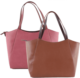 Stylish Leather Shopping Bag Duo PNG